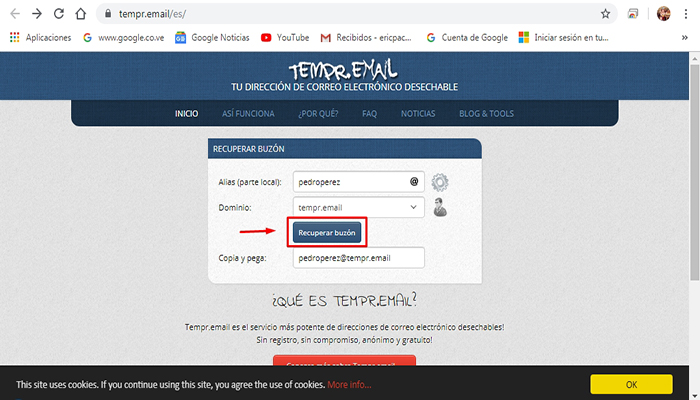 email temporal
